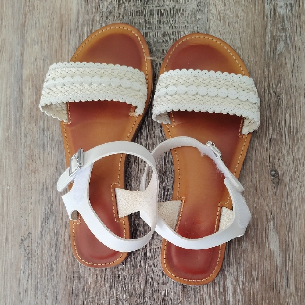 MIA Cream and Tan Braided Sandals